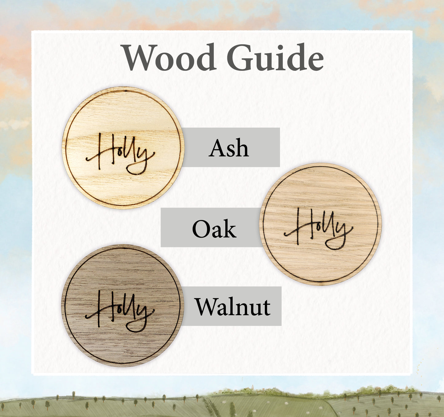 Wooden table place names