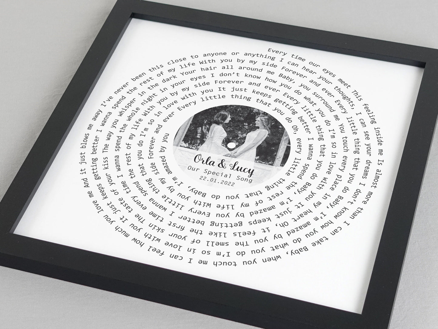 Custom song lyrics print