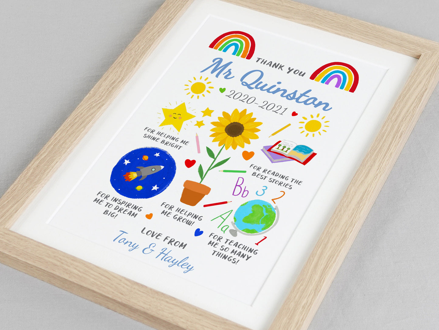 Nursery, School or Teacher personalised thank you gift