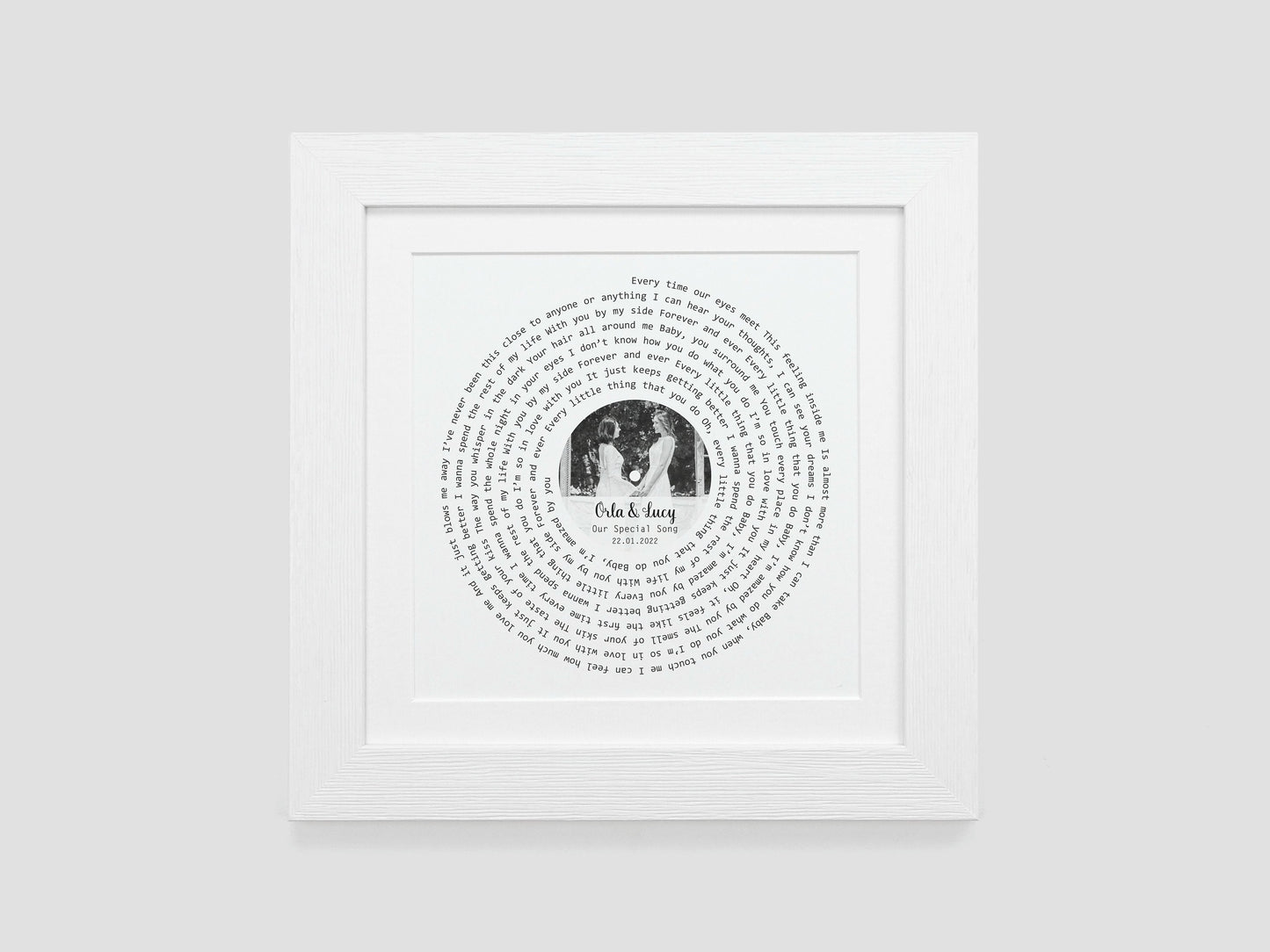 Custom song lyrics print