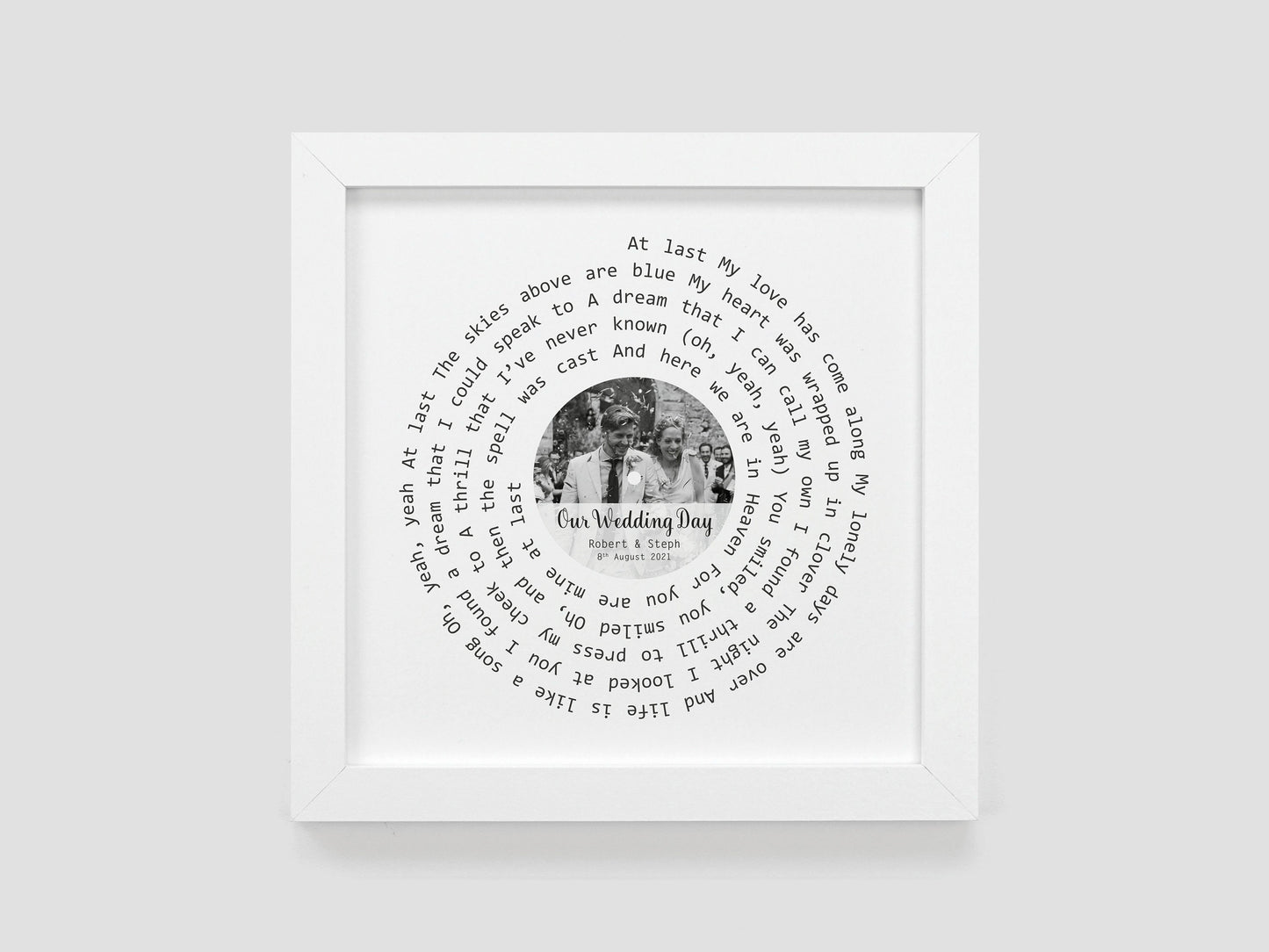 Custom song lyrics print
