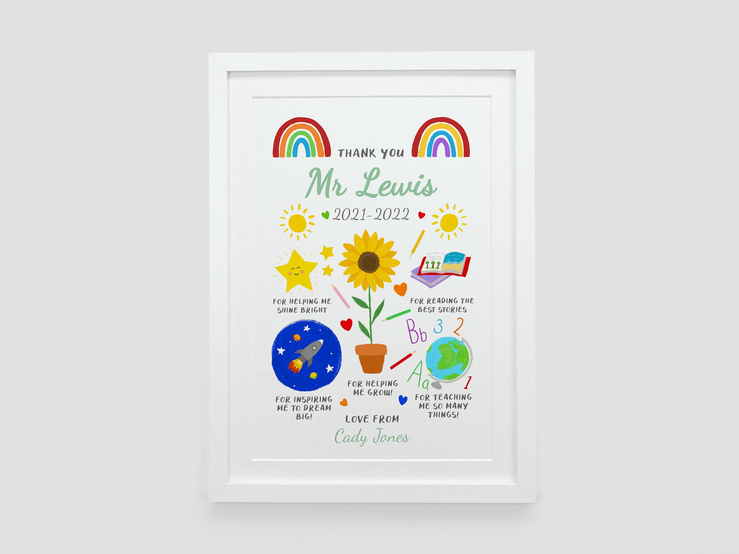 Nursery, School or Teacher personalised thank you gift