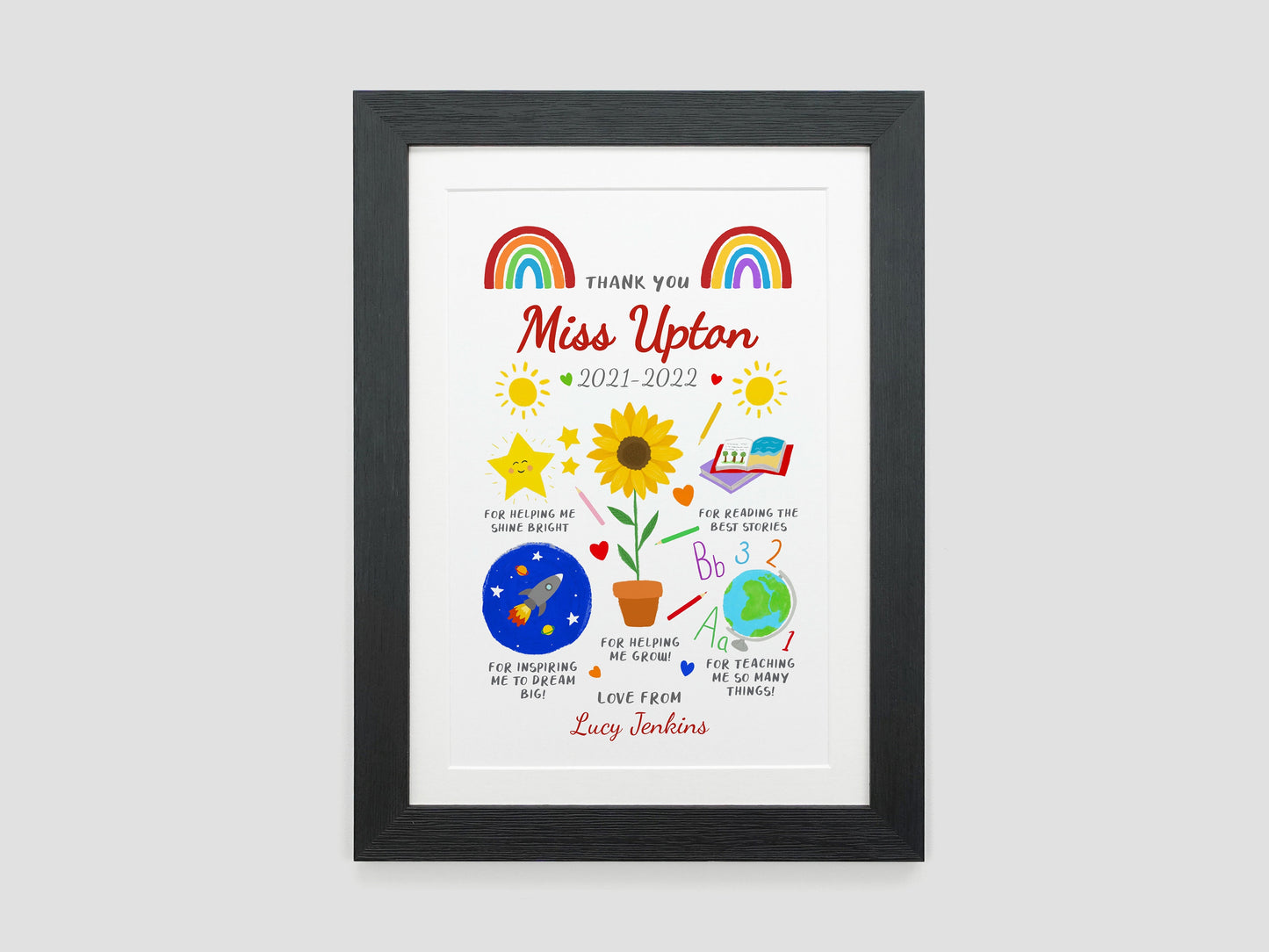 Nursery, School or Teacher personalised thank you gift