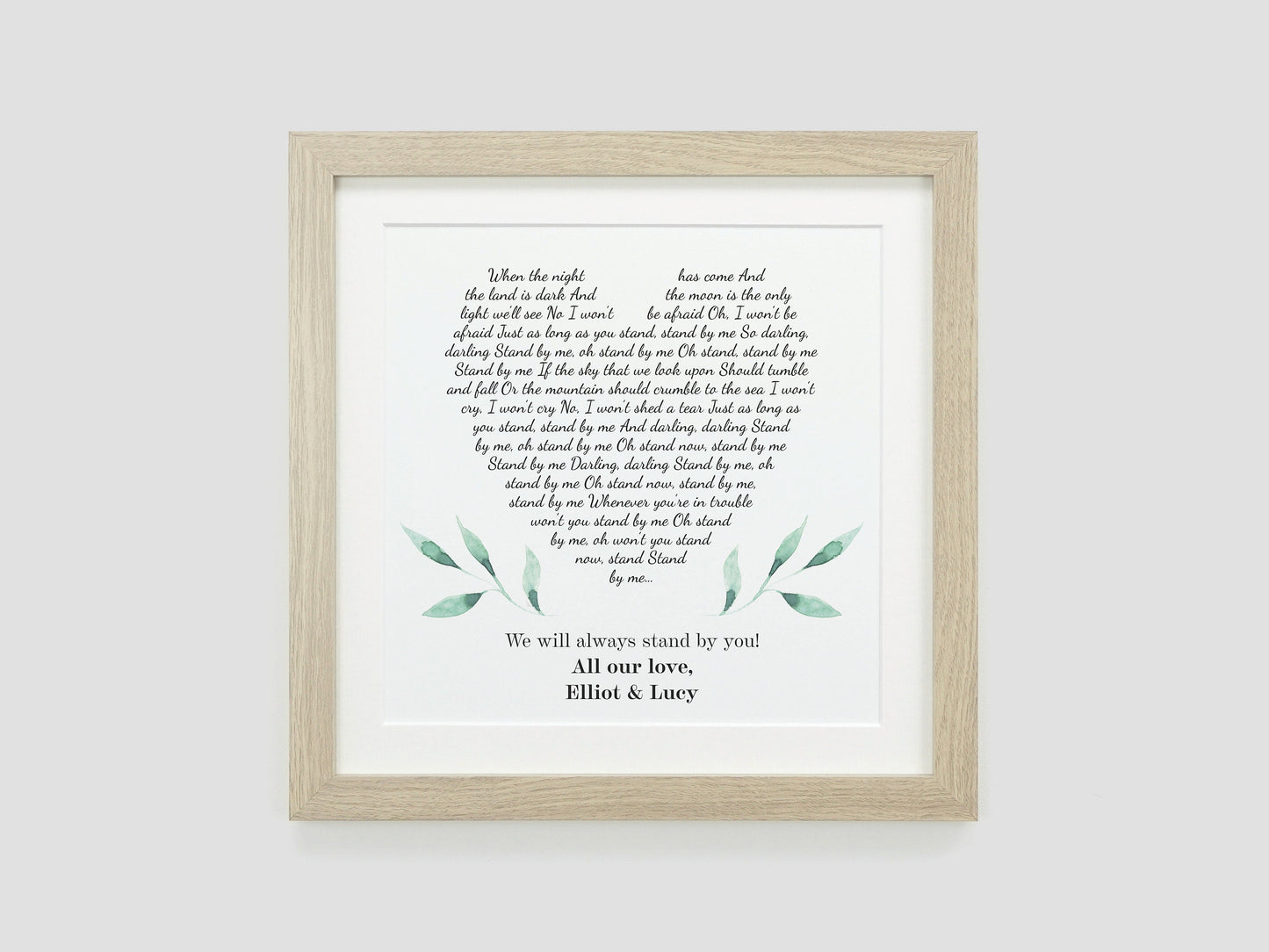 Personalised heart song lyrics gift