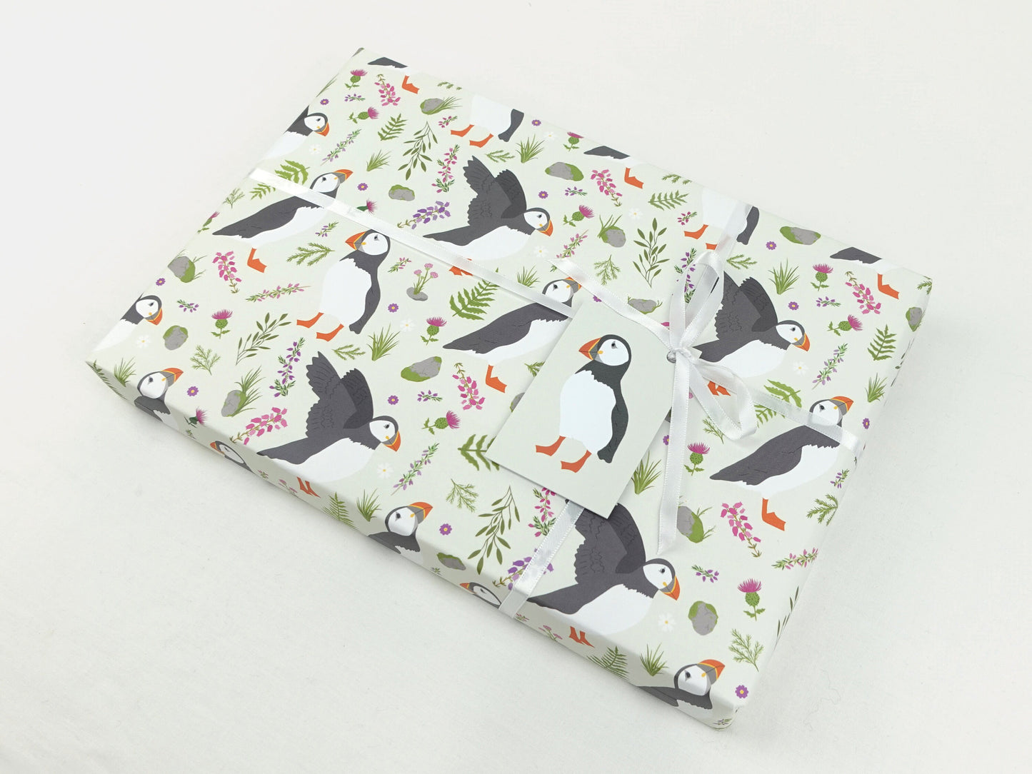 Puffins wrapping paper