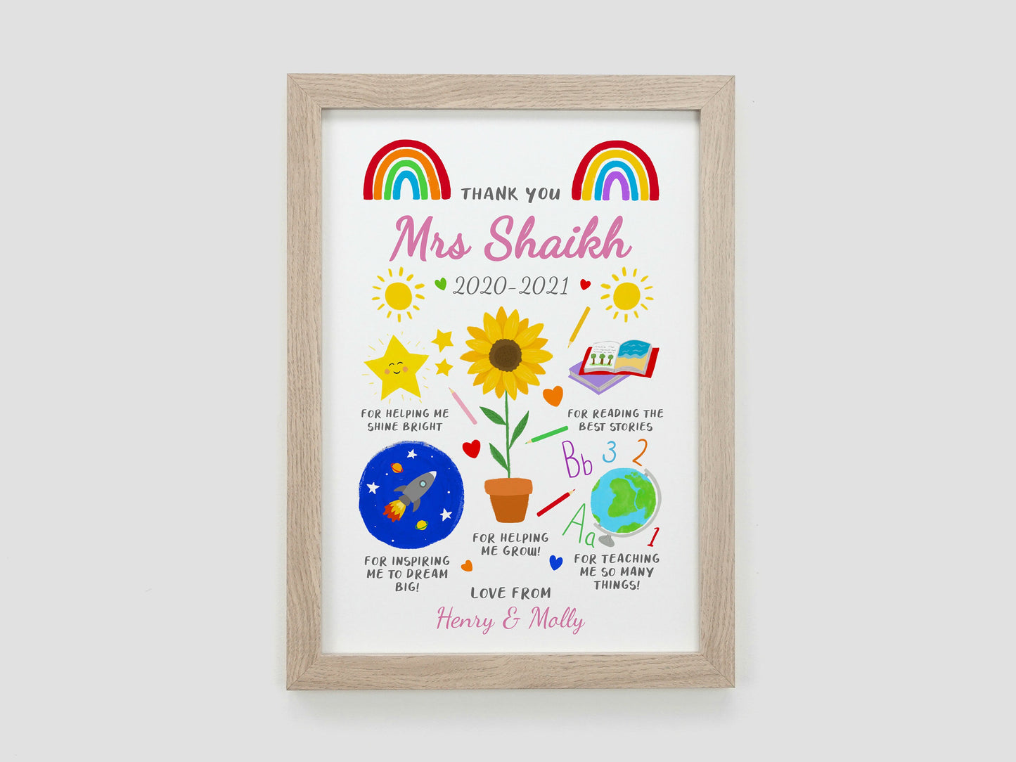 Nursery, School or Teacher personalised thank you gift