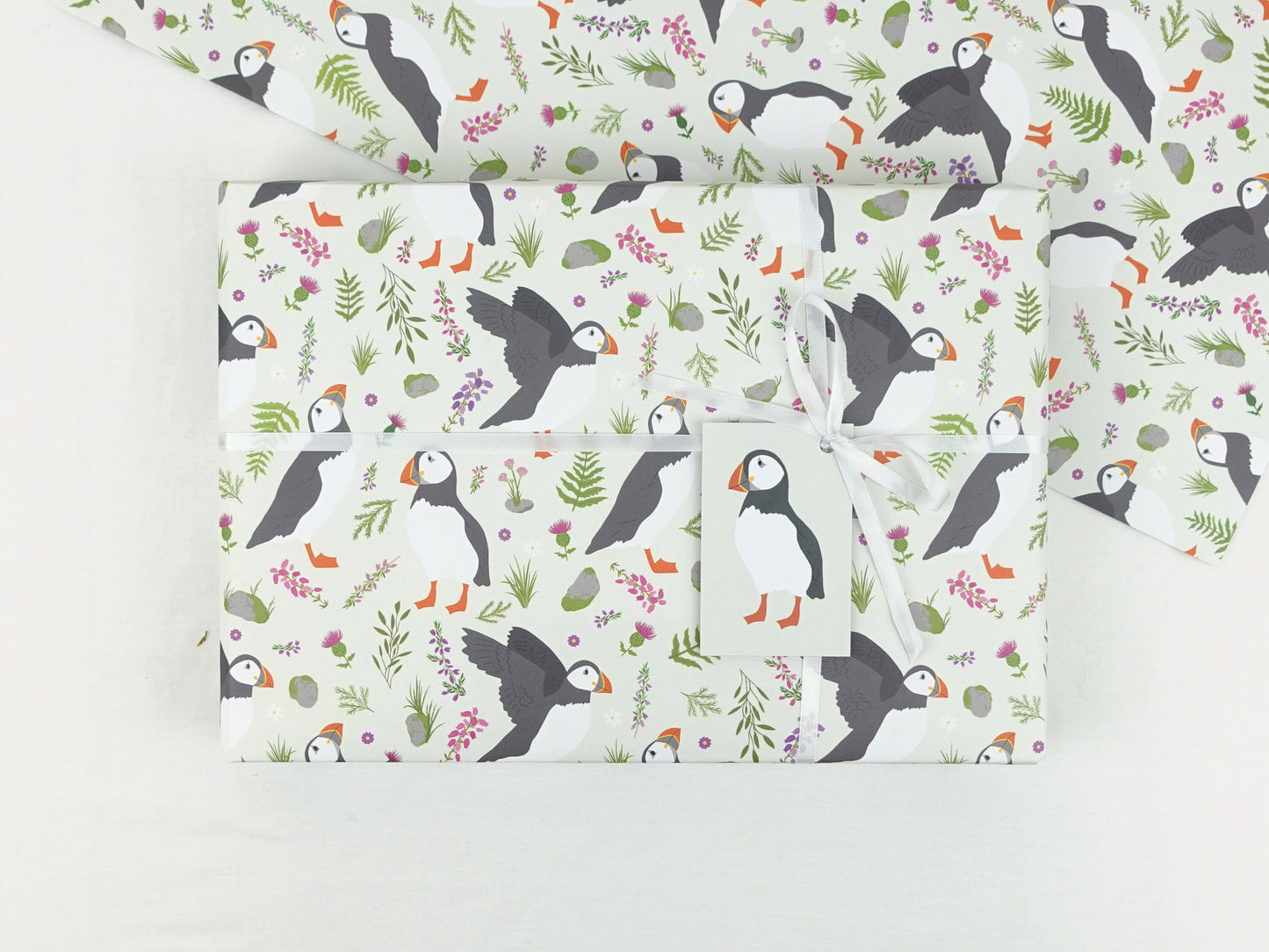 Puffins wrapping paper