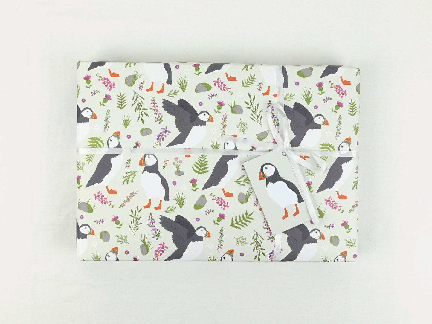 Puffins wrapping paper