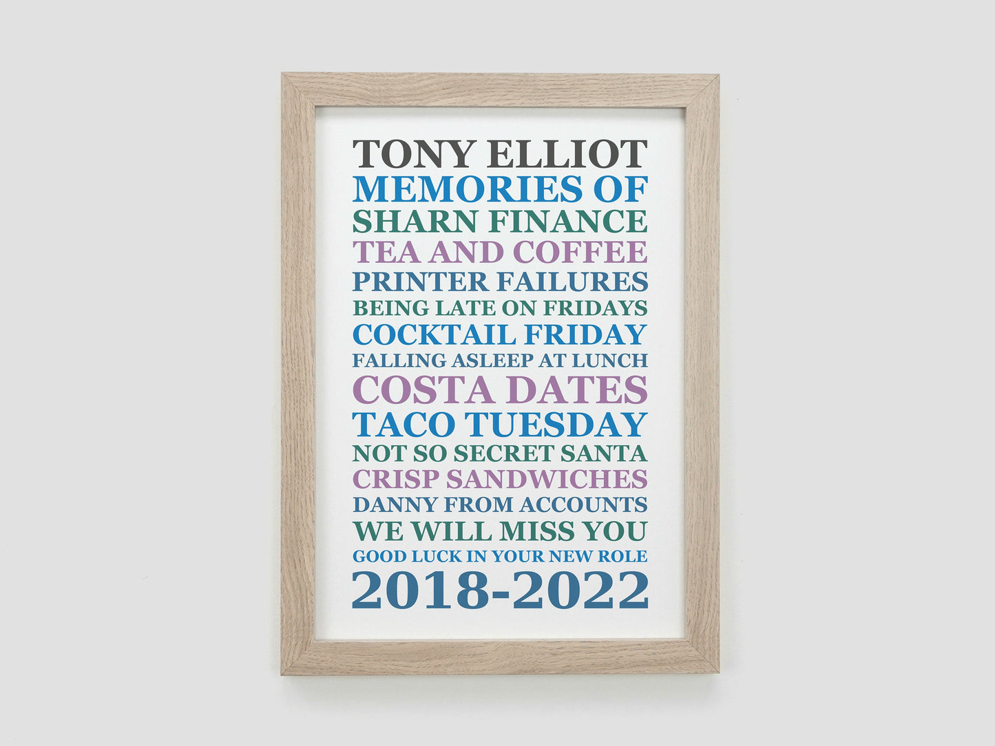 Personalised leaving present print poster