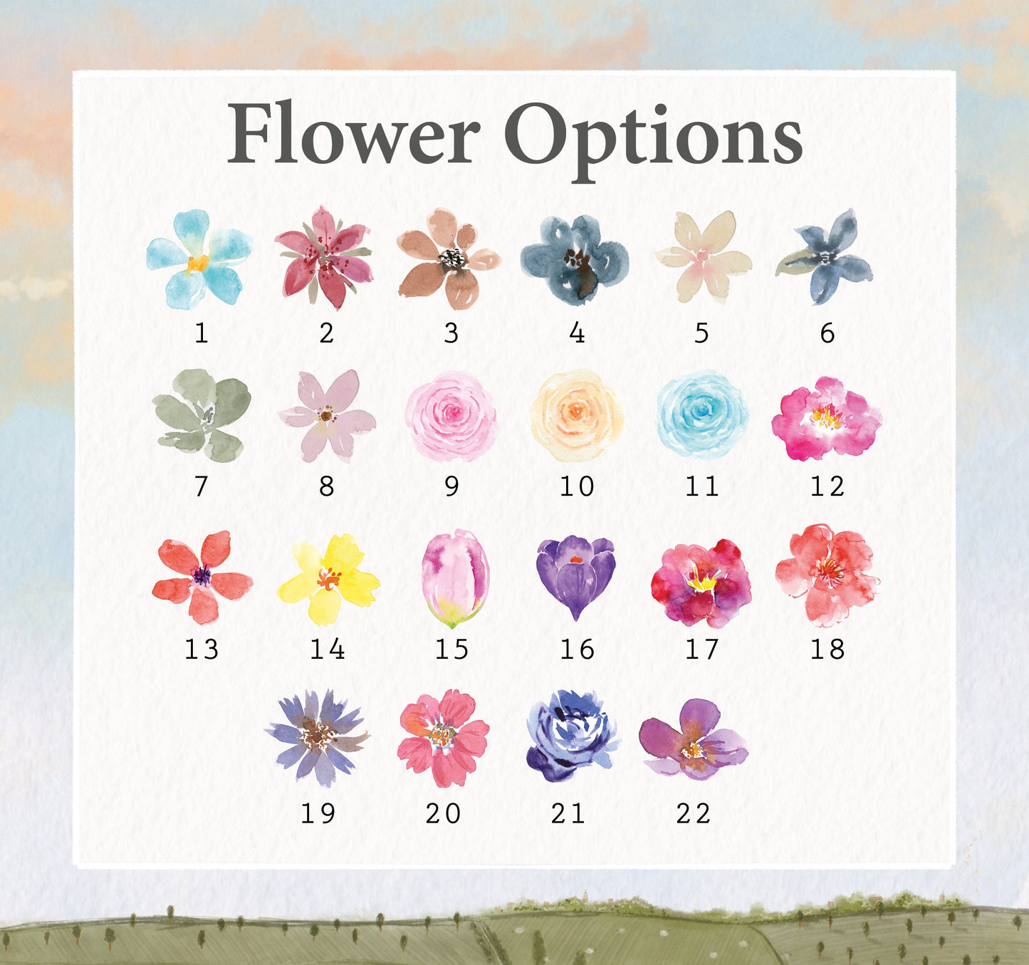 Personalised flower family name print