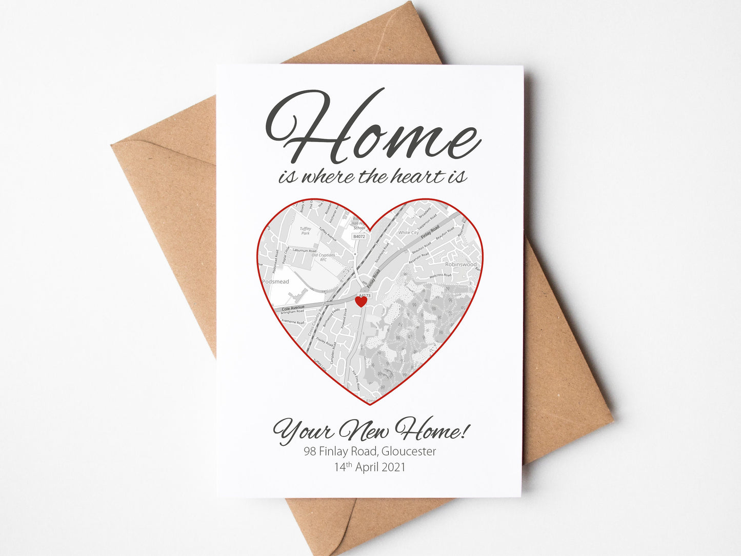House warming map card