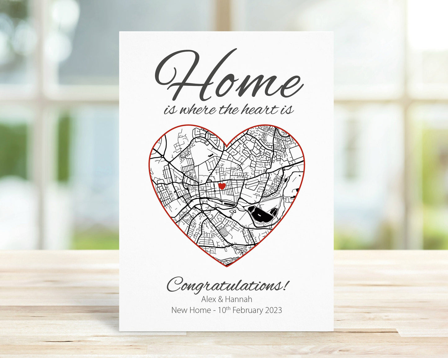 House warming map card