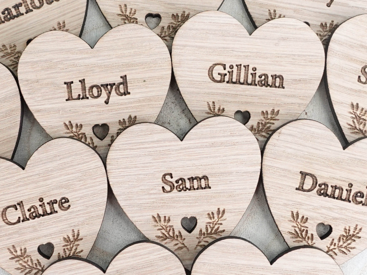 Wooden table place names