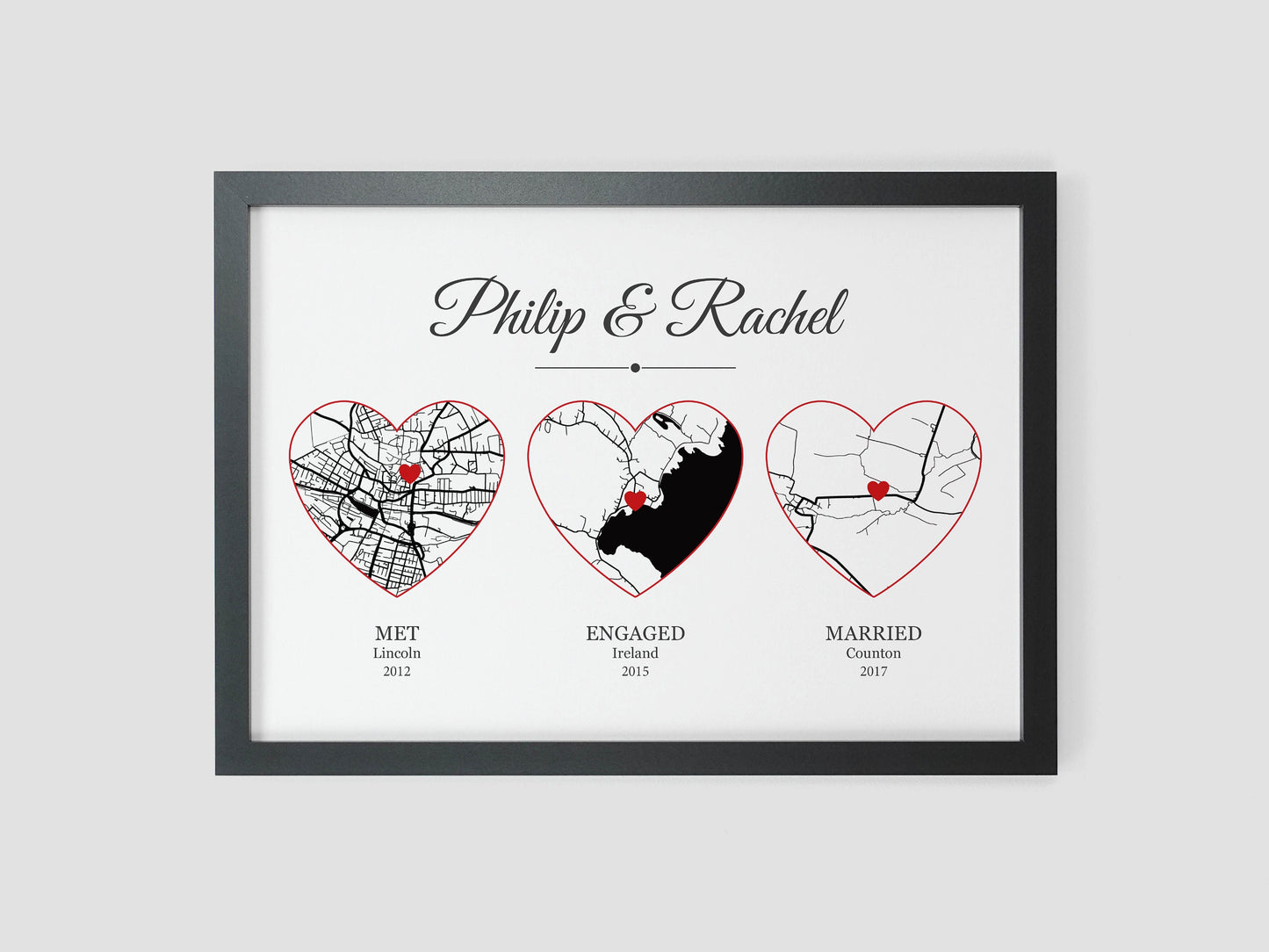 Met Engaged Married heart maps