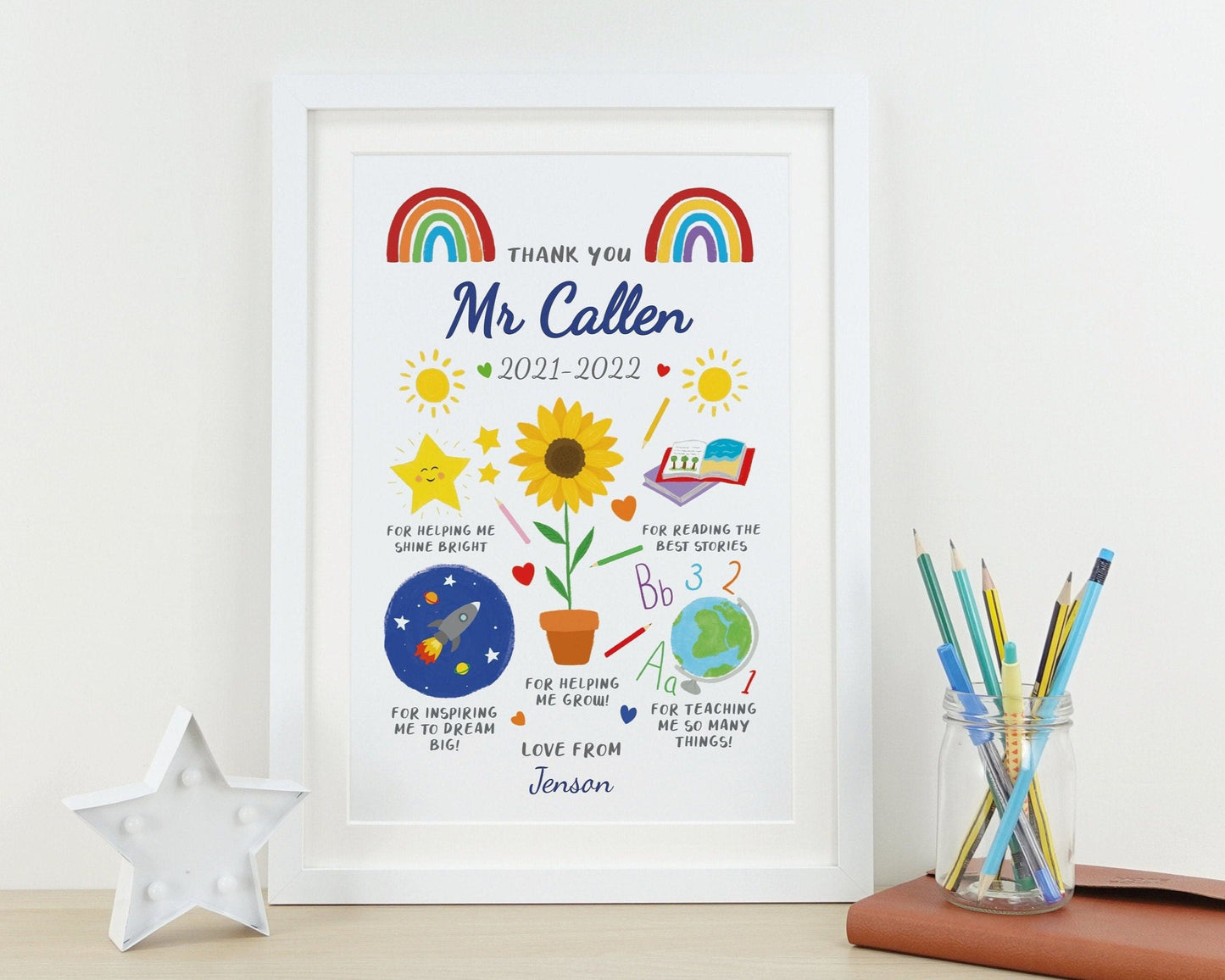 Nursery, School or Teacher personalised thank you gift