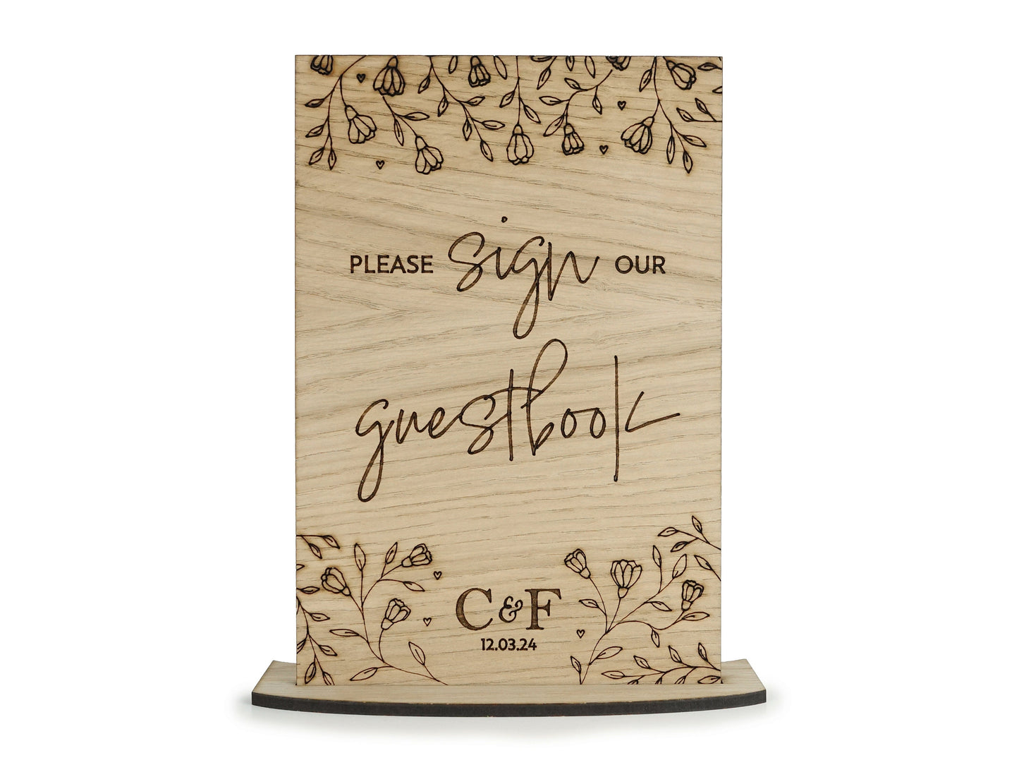Wooden Sign our Guestbook Wedding Sign - Personalised with initials and wedding date VA218