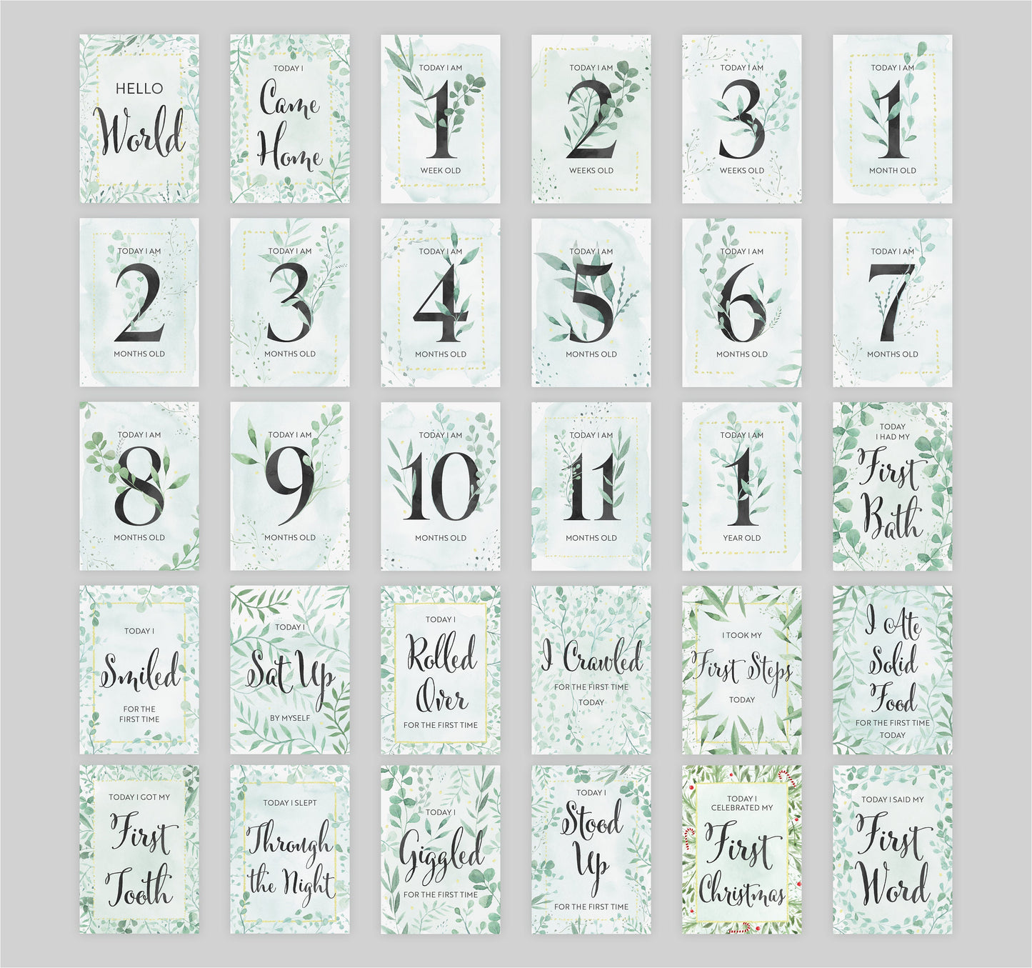 30 Baby milestone cards with gift box