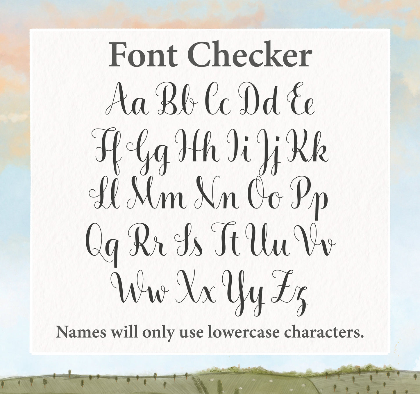 Custom song lyrics print