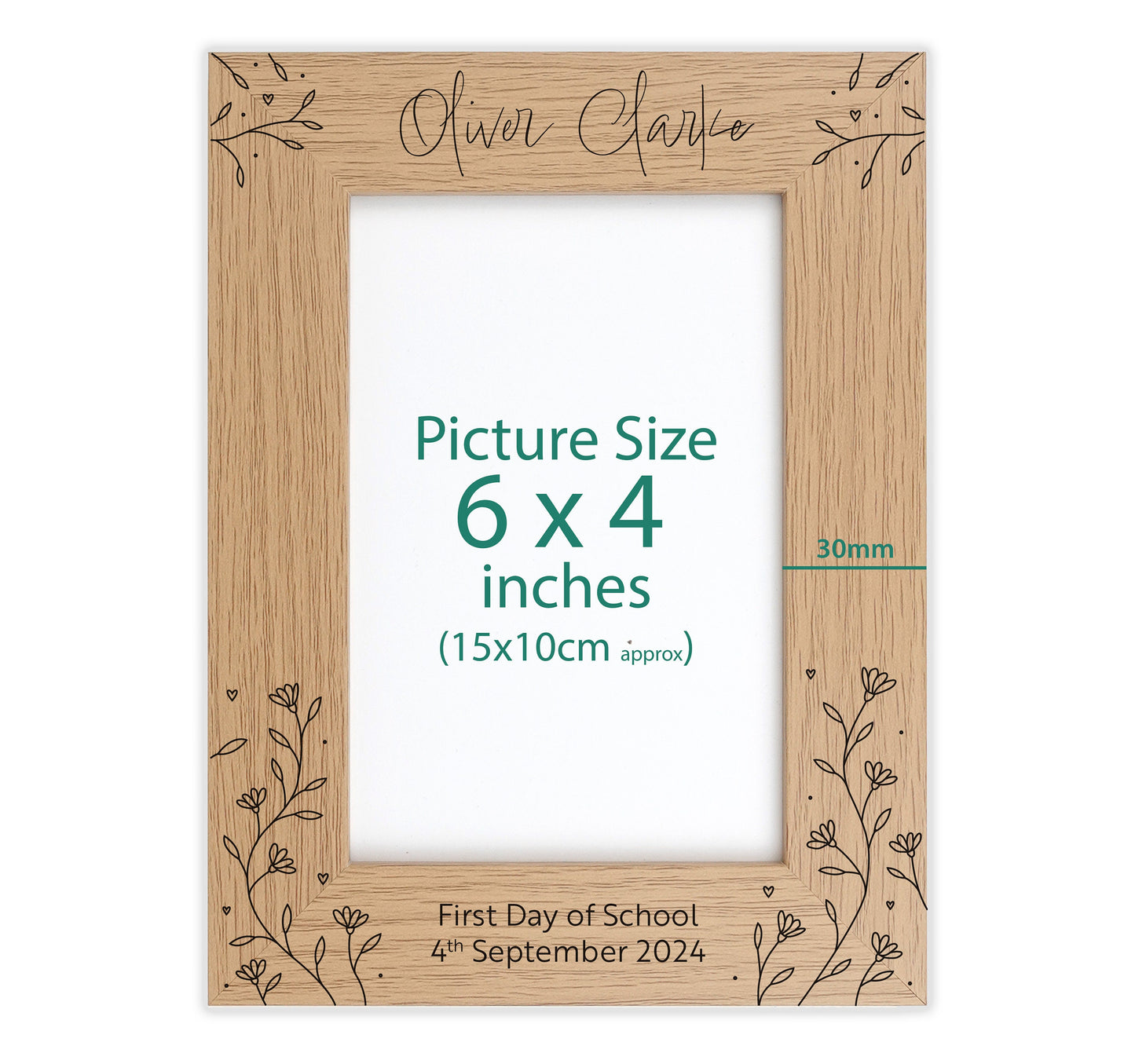 Personalised first day of school engraved photo frame VA185