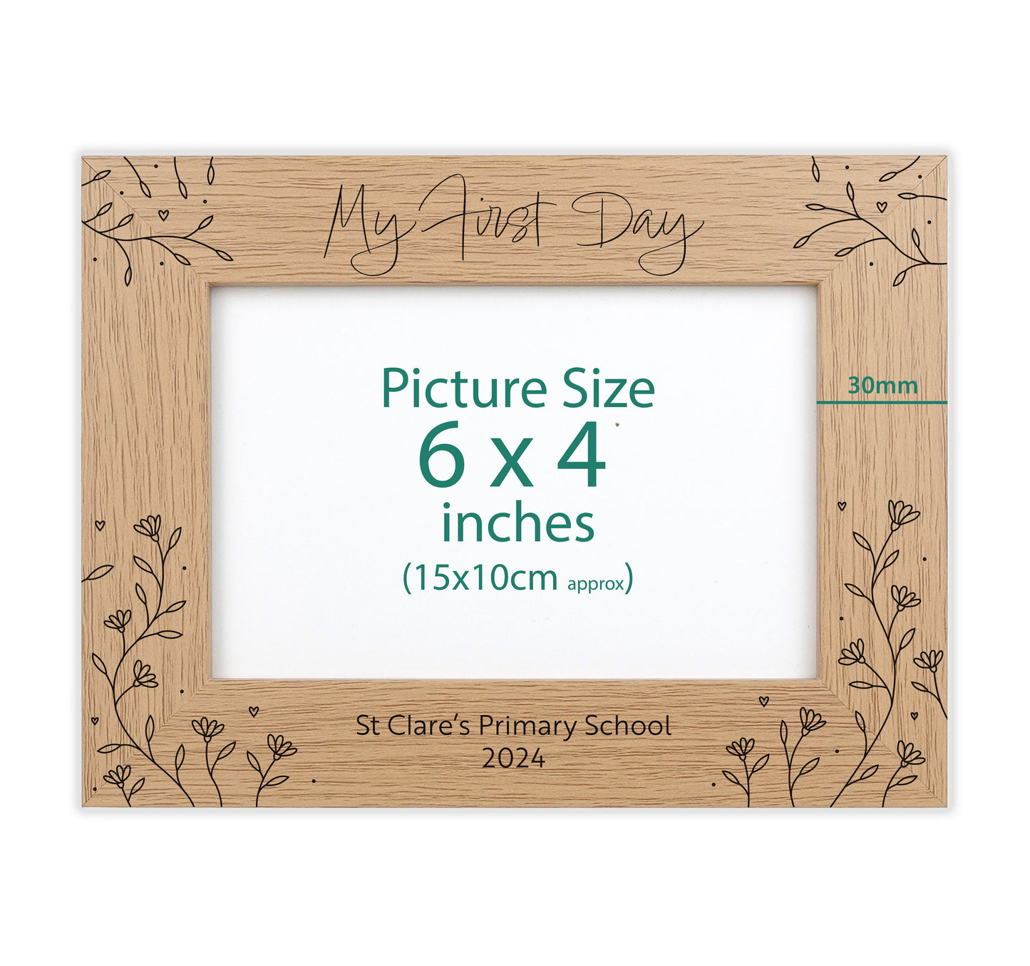 Personalised first day of school engraved photo frame VA185