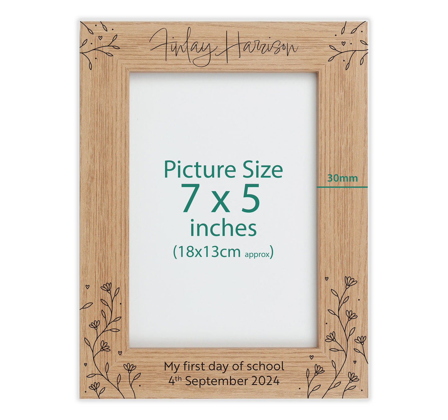Personalised first day of school engraved photo frame VA185