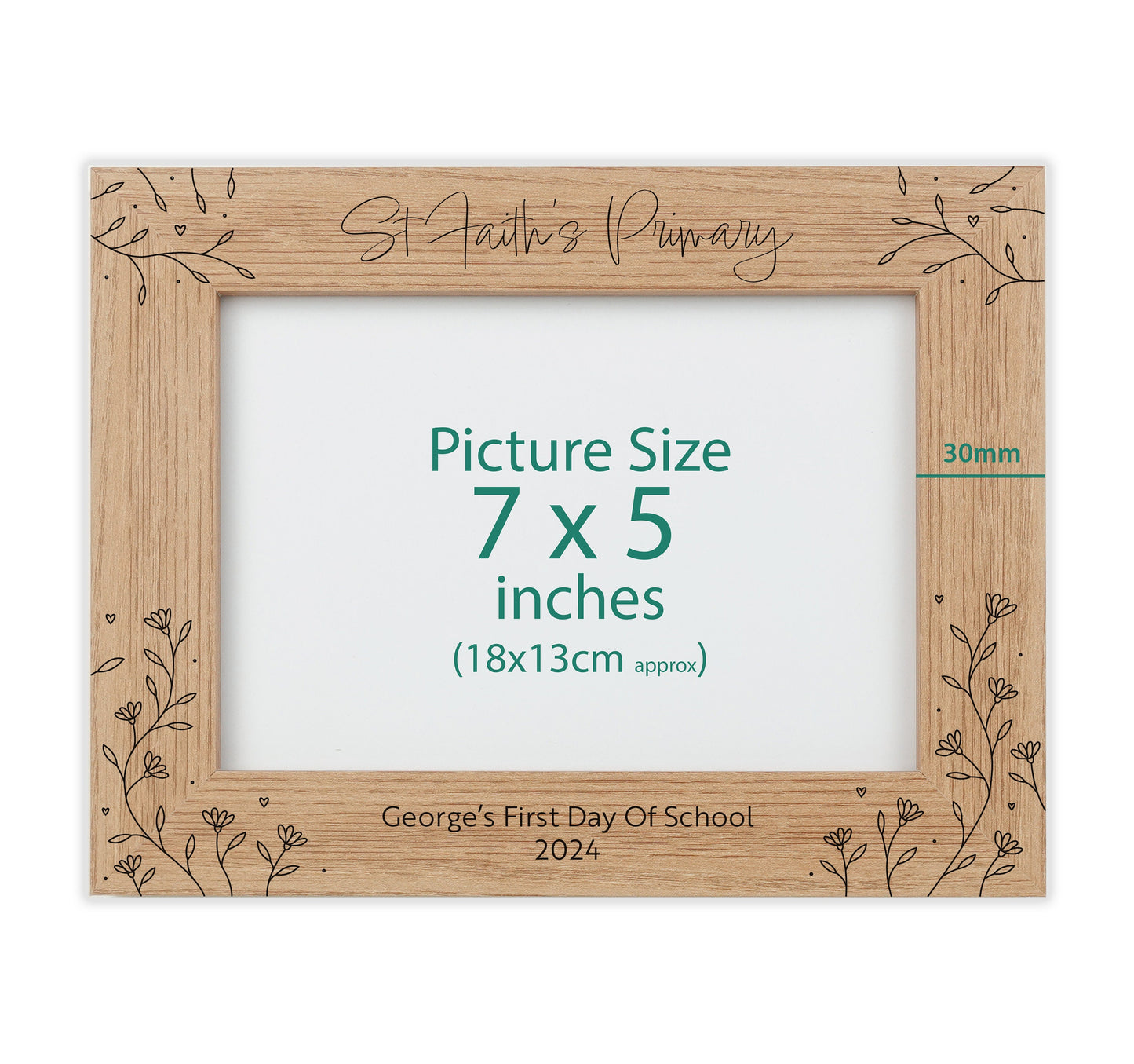 Personalised first day of school engraved photo frame VA185