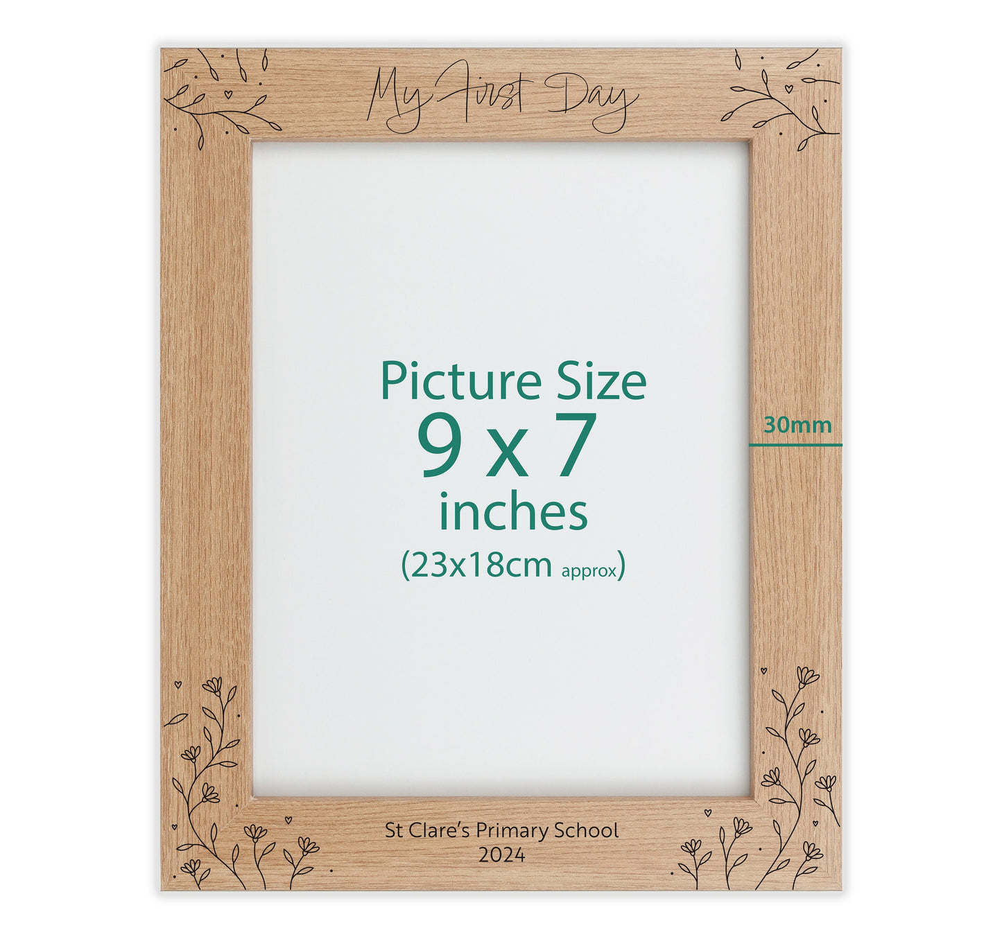 Personalised first day of school engraved photo frame VA185