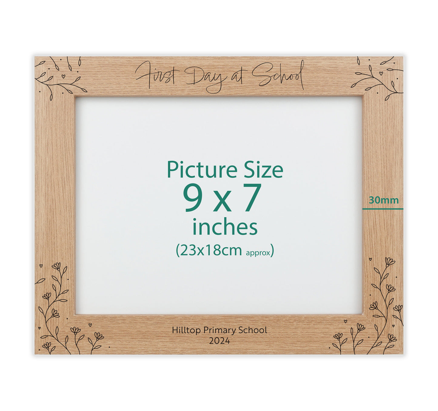 Personalised first day of school engraved photo frame VA185