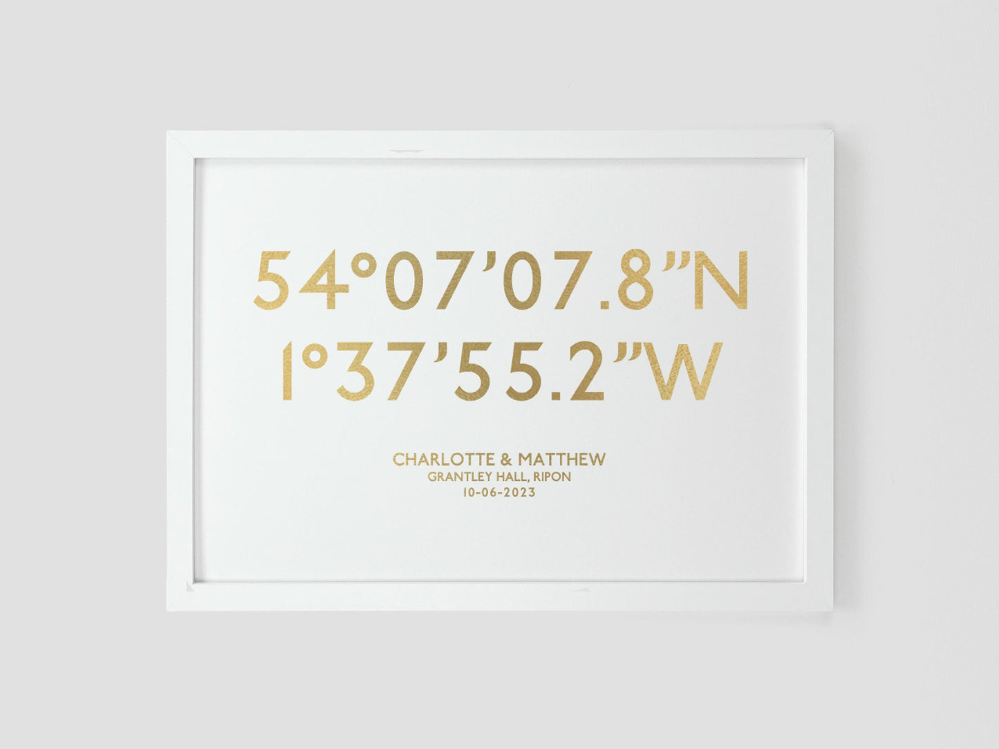 Personalised coordinates print