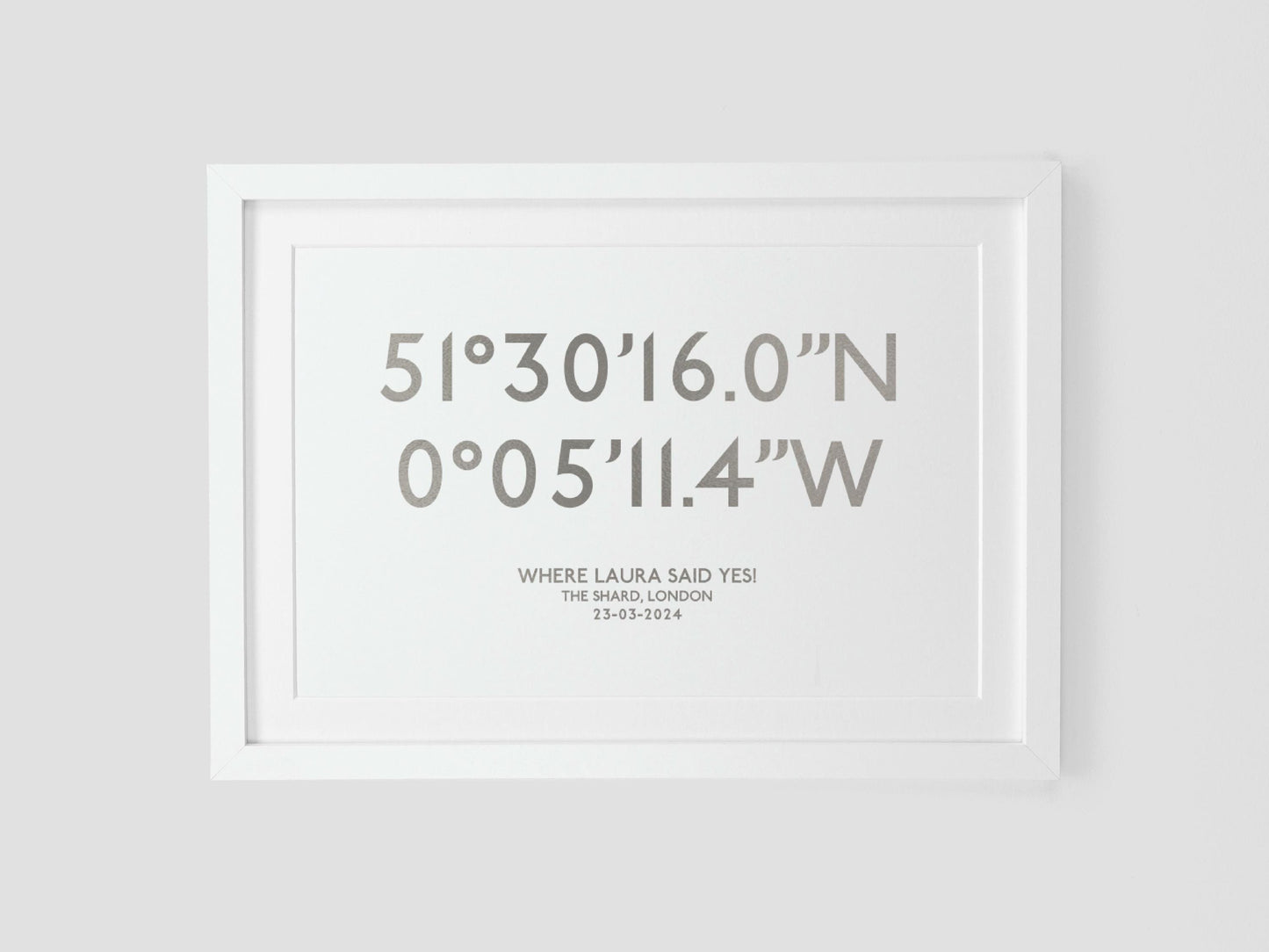 Personalised coordinates print