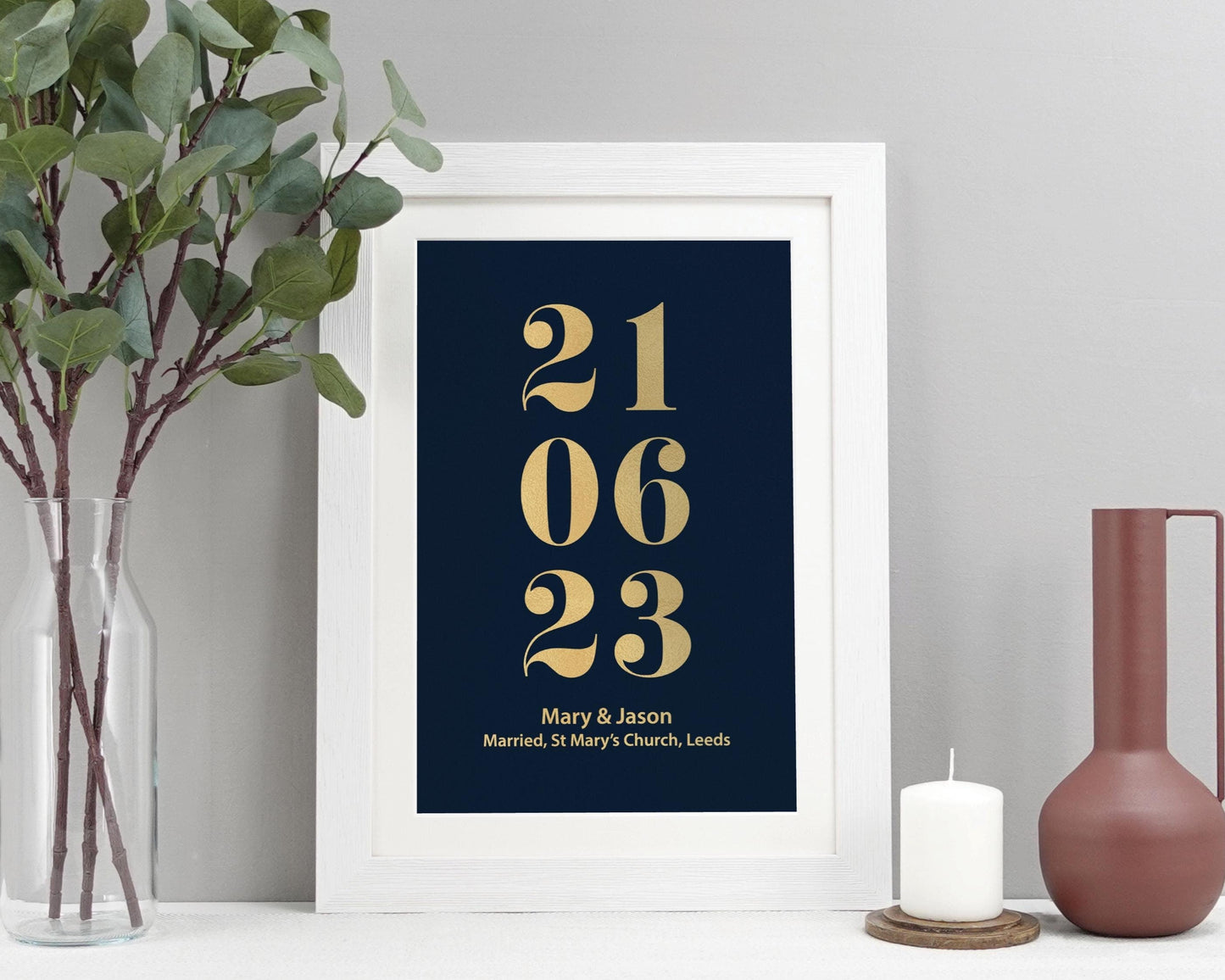 Custom special date metallic foil print