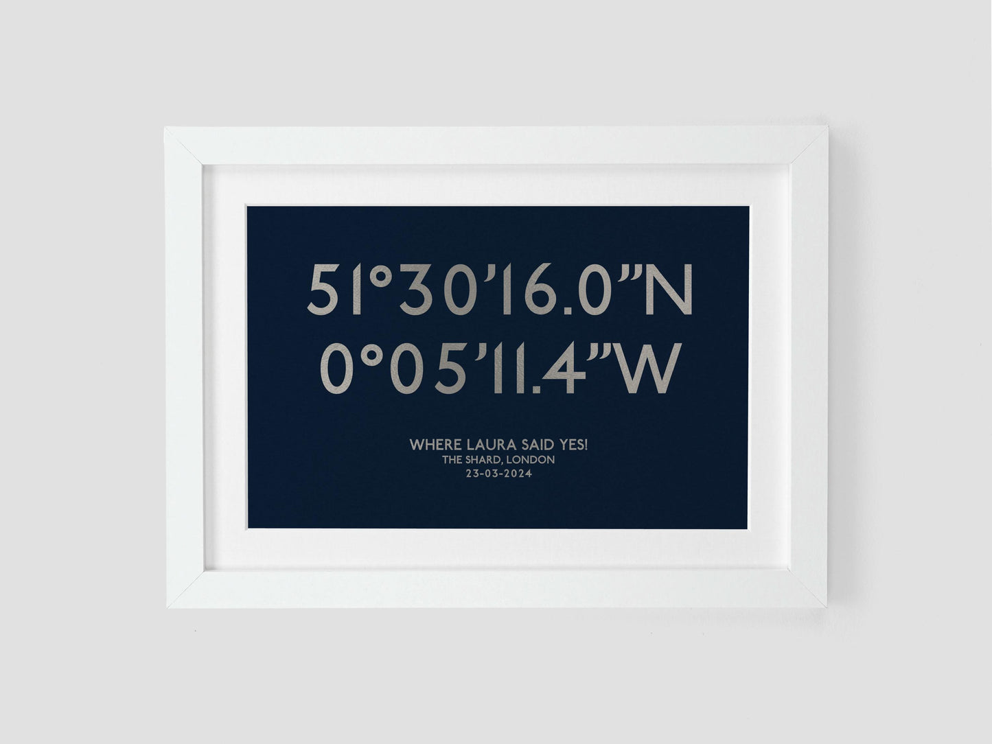 Personalised coordinates print