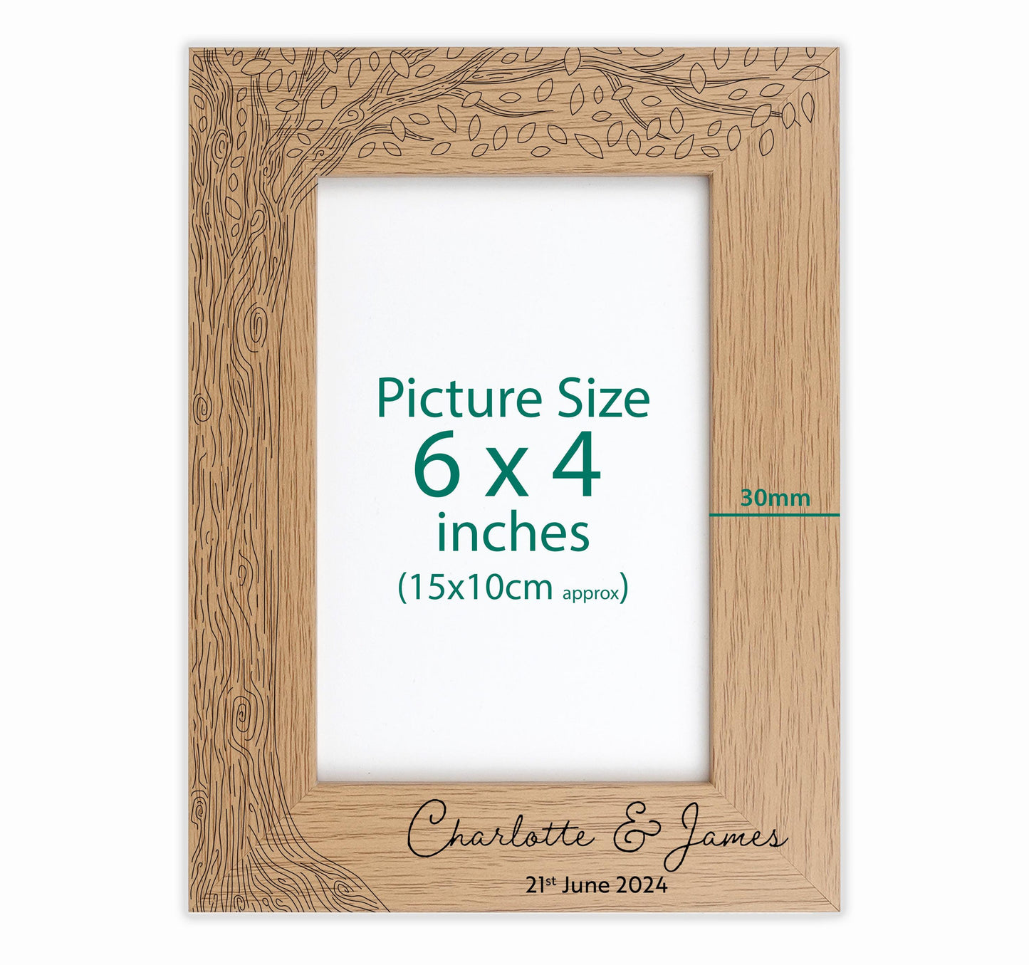 Personalised engraved tree photo frame VA201