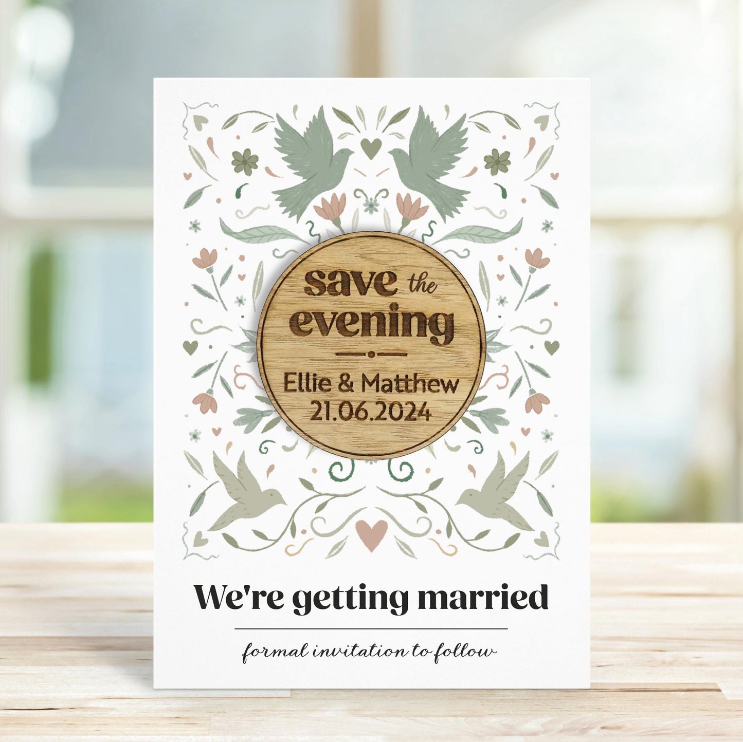 Personalised Wooden Save the Date Magnet