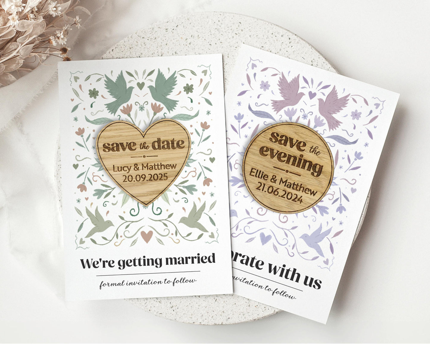 Personalised Wooden Save the Date Magnet