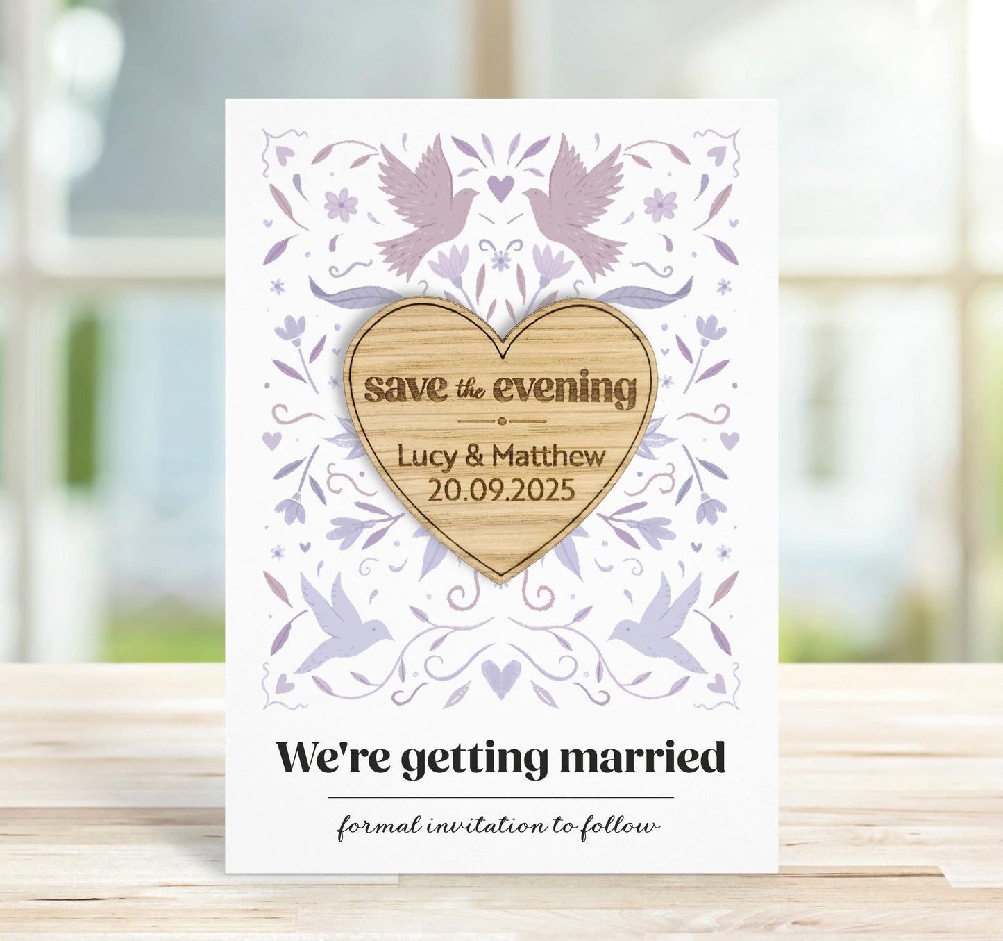 Personalised Wooden Save the Date Magnet