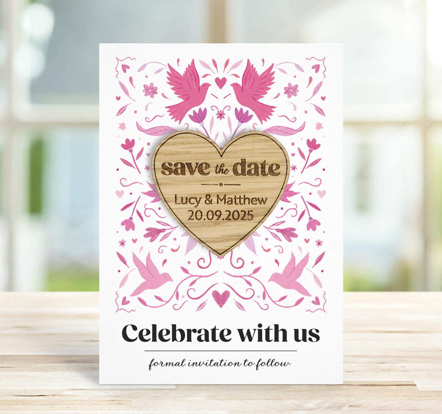 Personalised Wooden Save the Date Magnet
