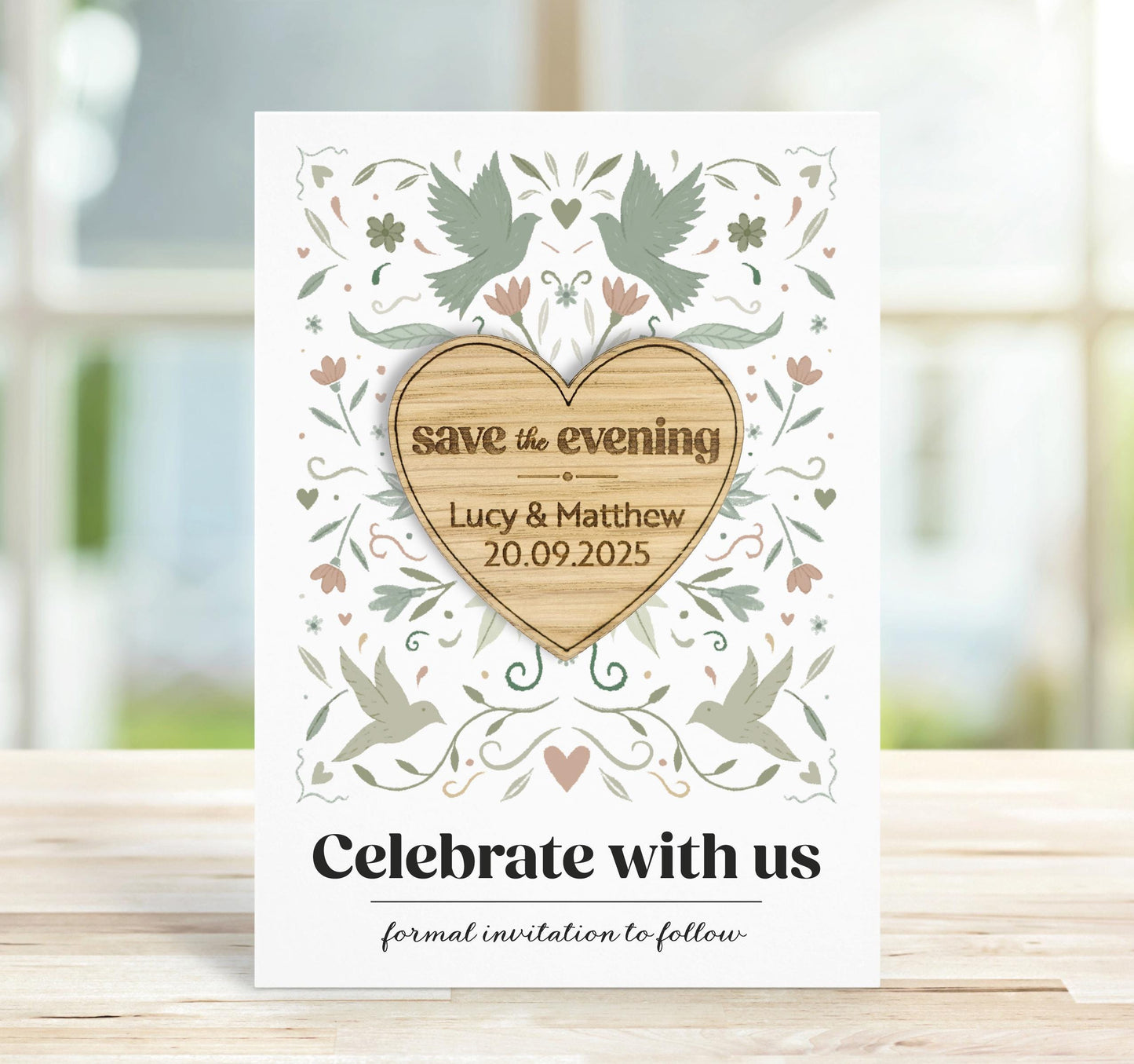 Personalised Wooden Save the Date Magnet