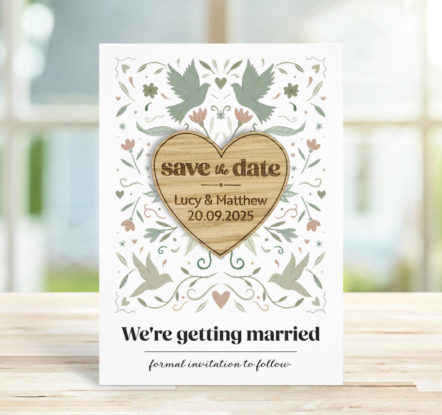 Personalised Wooden Save the Date Magnet