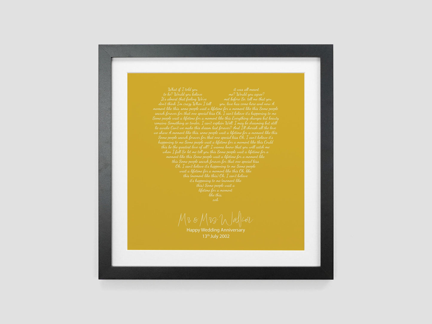 Personalised Song Lyrics Print
