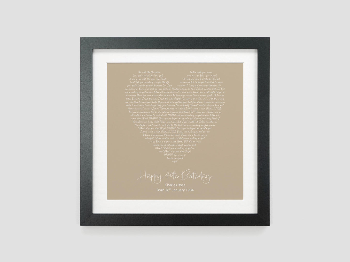 Personalised Song Lyrics Print