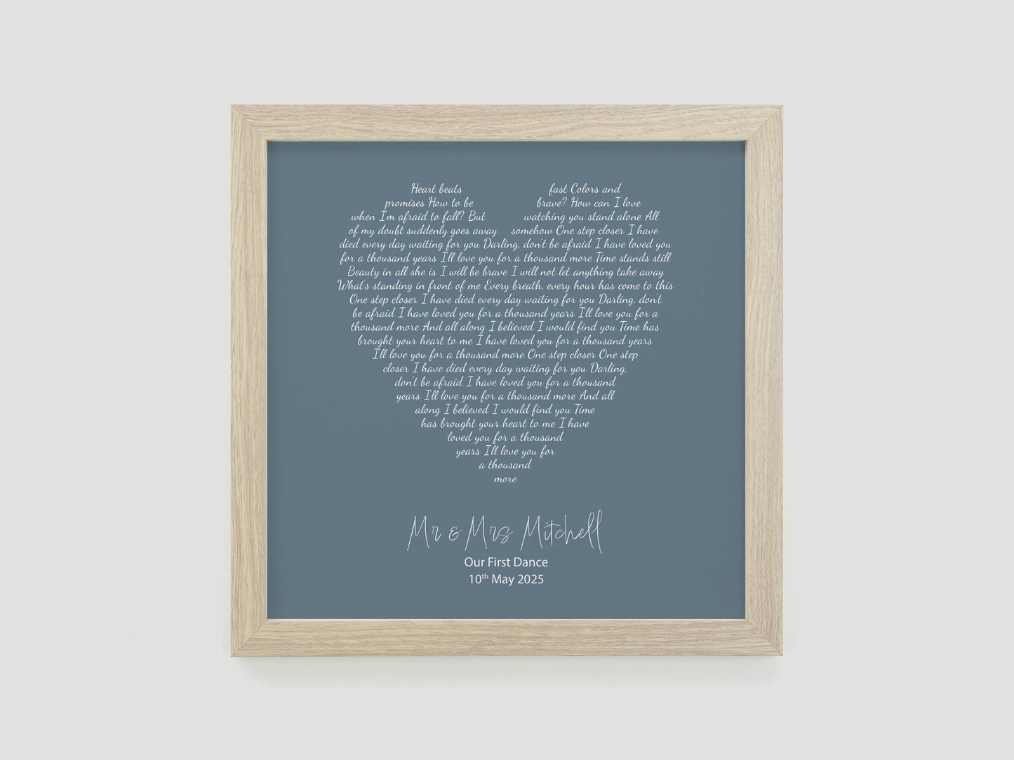 Personalised Song Lyrics Print