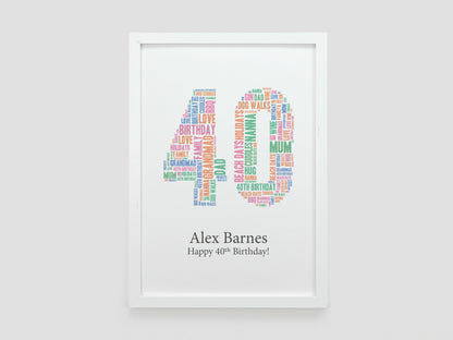 Personalised Word Number | Birthday Present Gift | Anniversary Gift | Word Art Print | Gift For Him | Gift For Her **ANY NUMBER** VA016