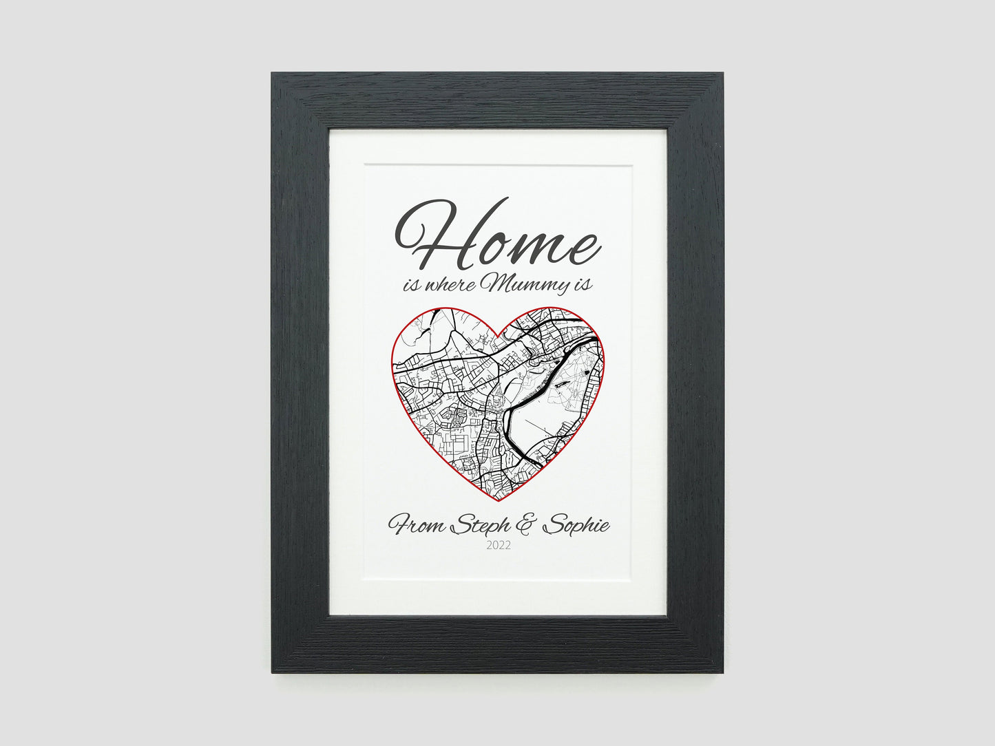 Map gift for Mum Aunt Nan | Home is where mum is | Grandparents gift | Birthday present for Mummy Aunt Nan Mom Grandma | Map Present VA124