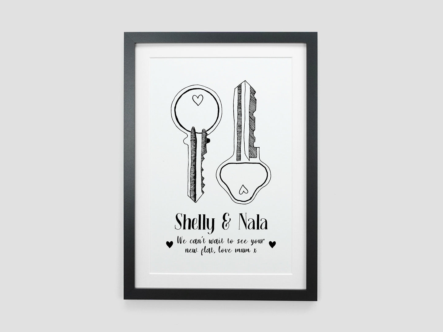 Keys to New Home Print | Housewarming Gift | Moving In Present | Couples Home Gift | Black and White Home Print VA179