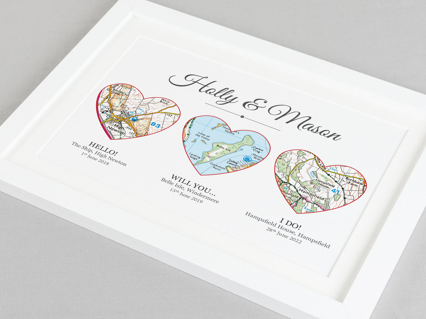 Met Engaged Married Wedding Gift | Wedding Anniversary Present | Couples Print Gift | Paper Anniversary | Gift for Wife Husband VA069