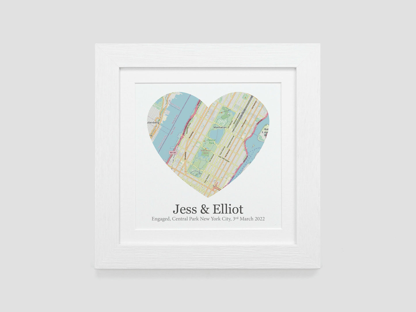 Heart shaped map gift | Personalised with your own special location VA232
