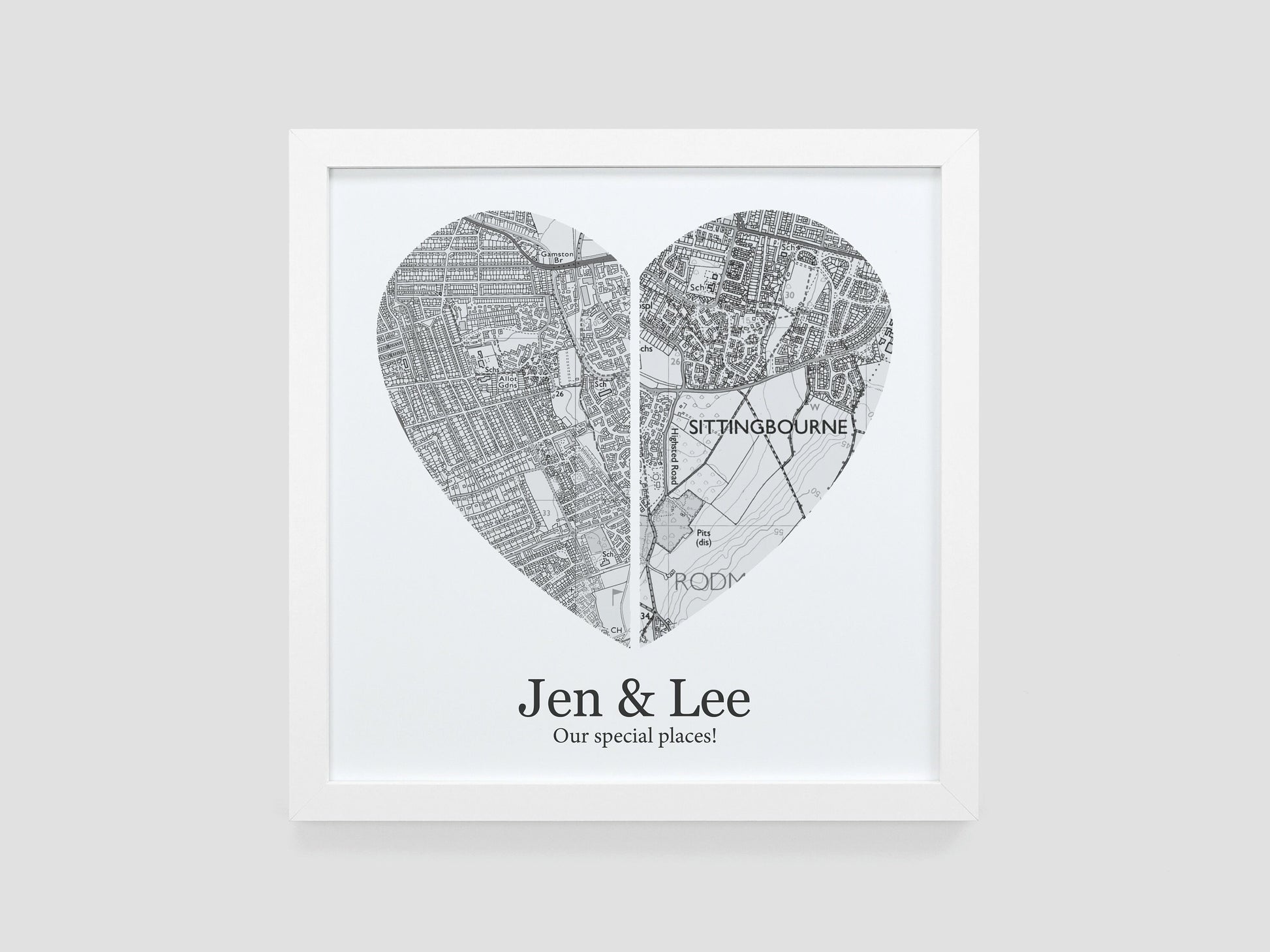 Black and White Couple Map Print *ANY LOCATION* | Paper Anniversary Gift | Our Places Map | Wedding Gift | Special Places Present VA149