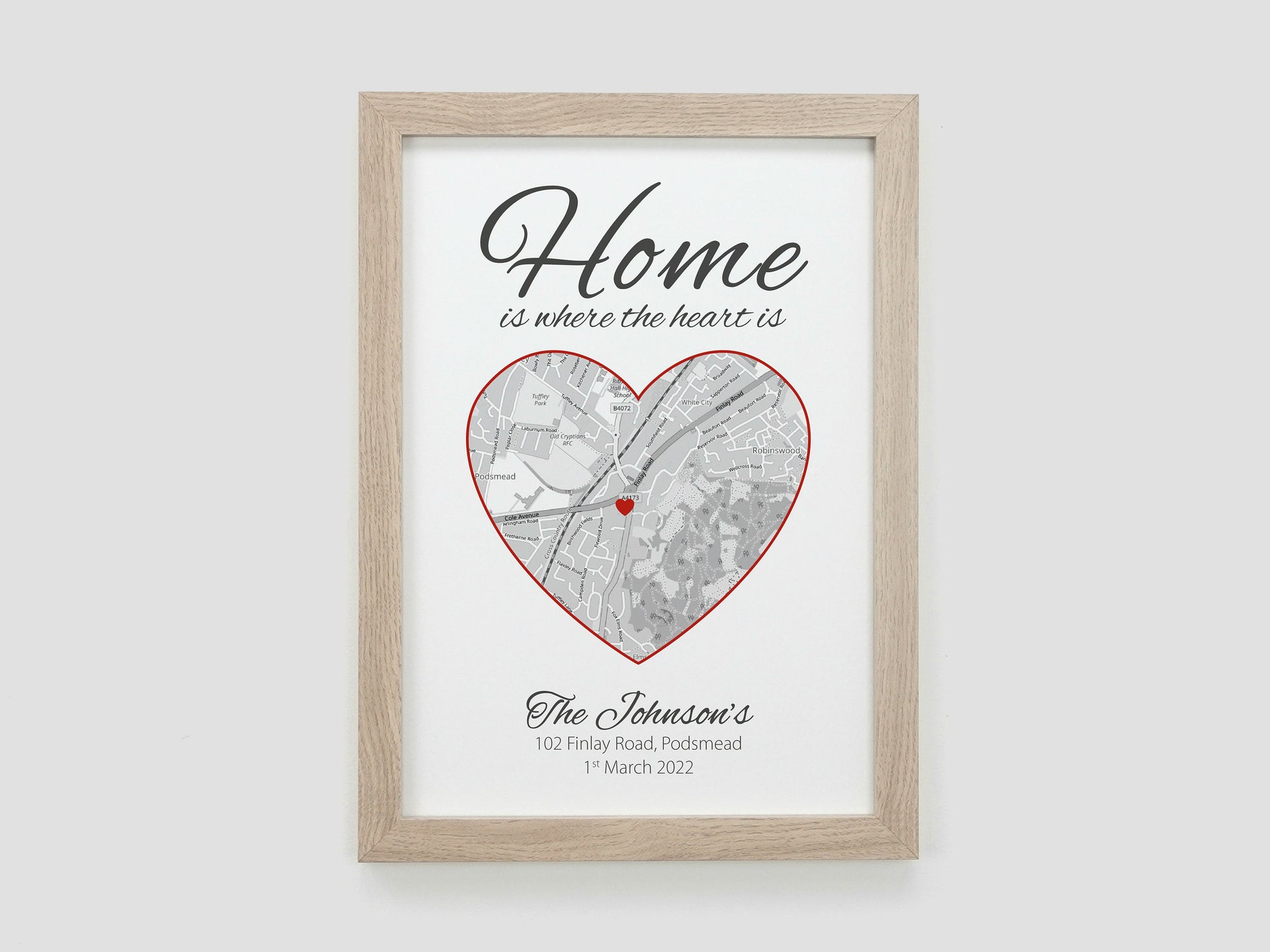 House warming gift | Personalised map of your home | Unique wall decor | House moving present | First home gift | Gift for couples VA002