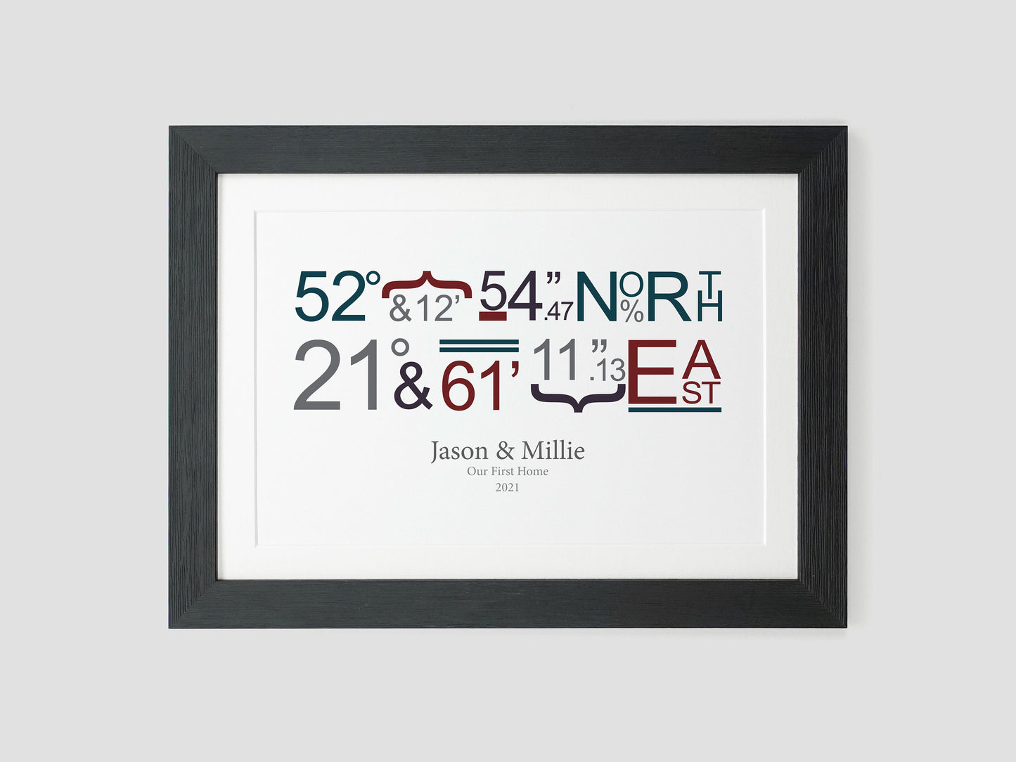 Personalised coordinates print | Couples Gift | Engagement gift | Wedding Gift | Where we met | First Date | Proposal location present VA021